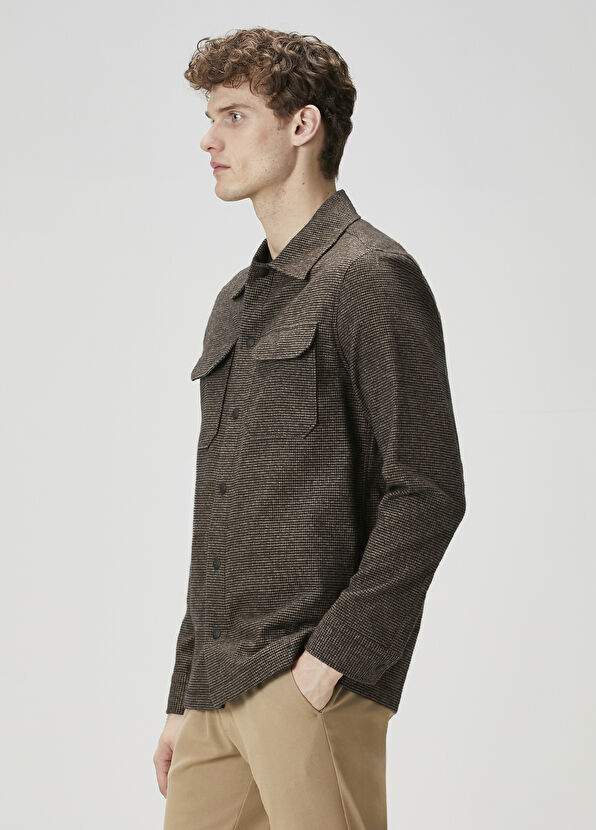 Beymen Club Siyah Kahverengi Dokulu Dış Gömlek - 2