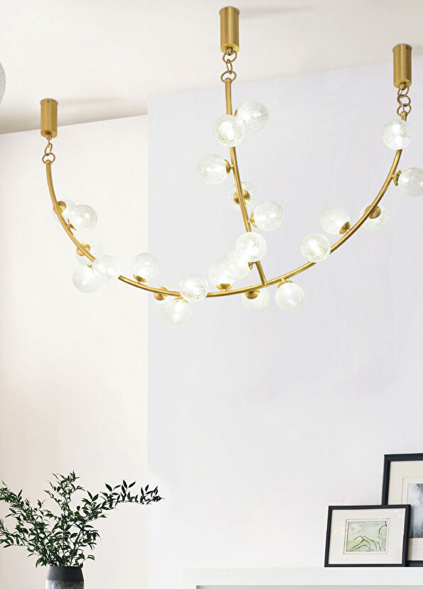 Waxy Design Studio Bubloon Mat Pirinç Avize - 2