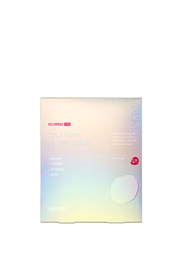 Apothe Red Capsule Pro-Collagen Lifting Mask Kırmızı Kapsüllü ve Pro-Kolajen İçeren Lifting Kağıt Yüz Maskesi 34 gr  - 1