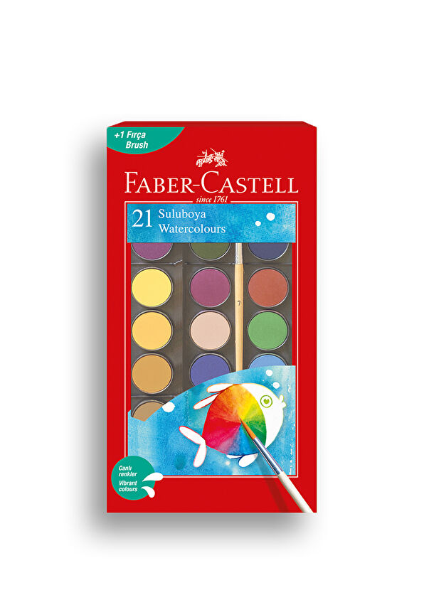 Faber Castell Bright, Vivid, and Occupying Colors 21 Color Watercolor - 1