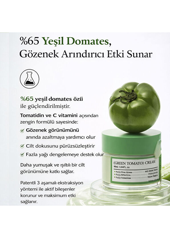 Fully Fully Green Tomato Cream Nemlendirici Yüz Kremi 90 ml - 4