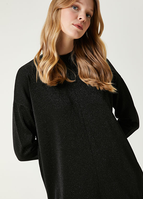 Beymen Club Black Taffeta Skirt Mini Knit Dress - 2