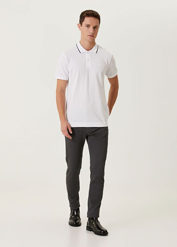 Beymen Club Slim Fit Beyaz Polo Yaka Pike T-shirt - 3