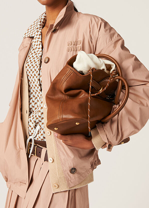 Miu Miu Aventure Kahverengi Napa Deri Kadın El Çantası - 2