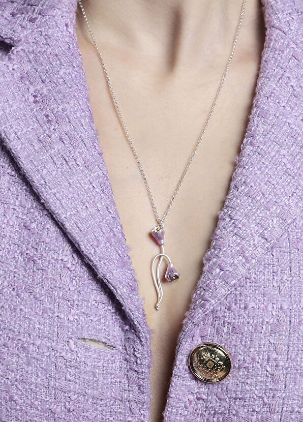 Ezra Baghaki Jewellery Sarmal Çiğdem 925 Ayar Gümüş Kadın Kolye - 2