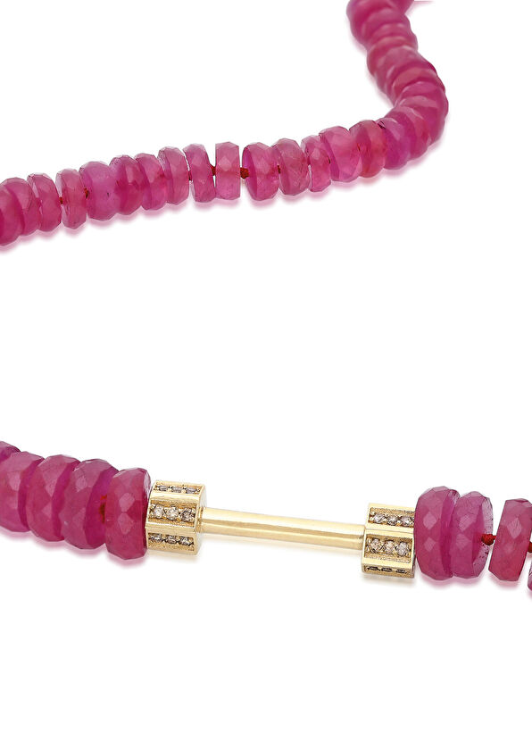 ITA Fine Jewelry Bosfor Natural Ruby Strand Kadın Altın Kolye - 2