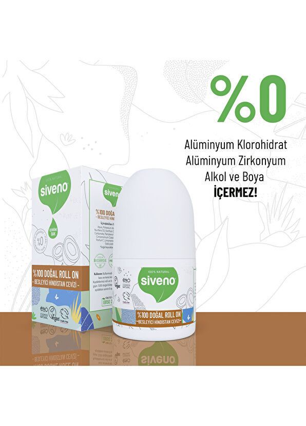 Siveno Natural Deodorant Herbal Vegan Coconut Roll On 50 ml - 4