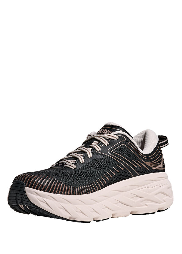 Hoka Bondi 7 Siyah Pembe Kadın Sneaker - 3
