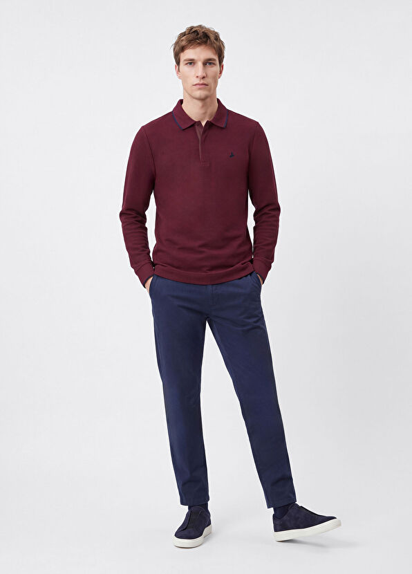 Beymen Club Comfort Fit Plum Polo Ottoman Sweatshirt - 2