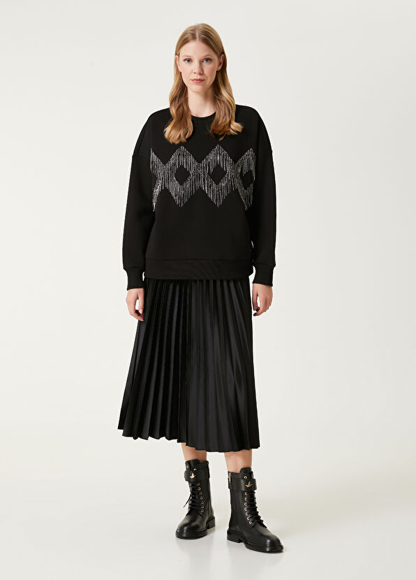 Beymen Club Black Chain Detailed Sweatshirt - 3