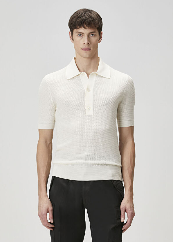 Tom Ford Kırık Beyaz Polo T-shirt - 1