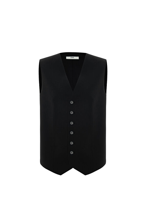 Rawe Harper Vest Black Wool Women's Vest - 1