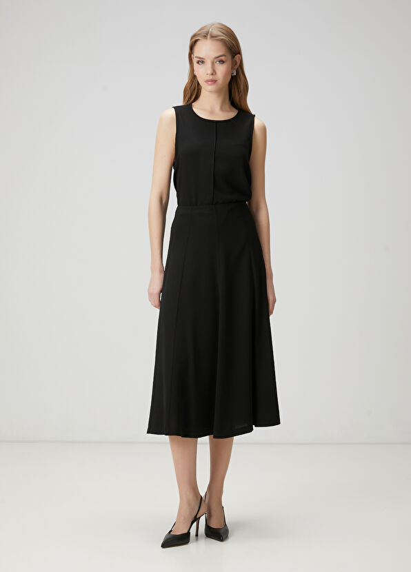 Beymen Club Black Midi Crepe Skirt - 1