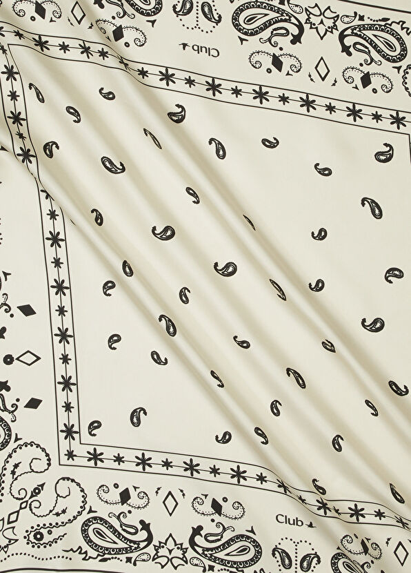 Beymen Club Kırık Beyaz Siyah İpek Eşarp - 2