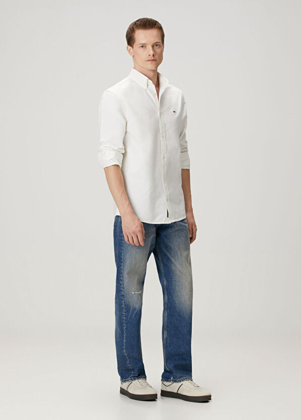 Tommy Jeans Regular Fit Beyaz Oxford Gömlek - 2