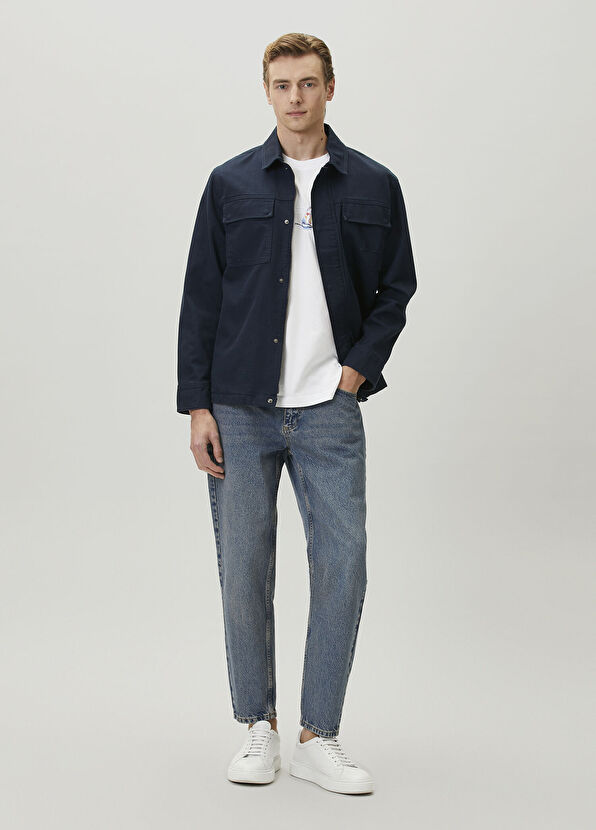 Beymen Club Lacivert Kaz Logo Detaylı Dış Gömlek - 3