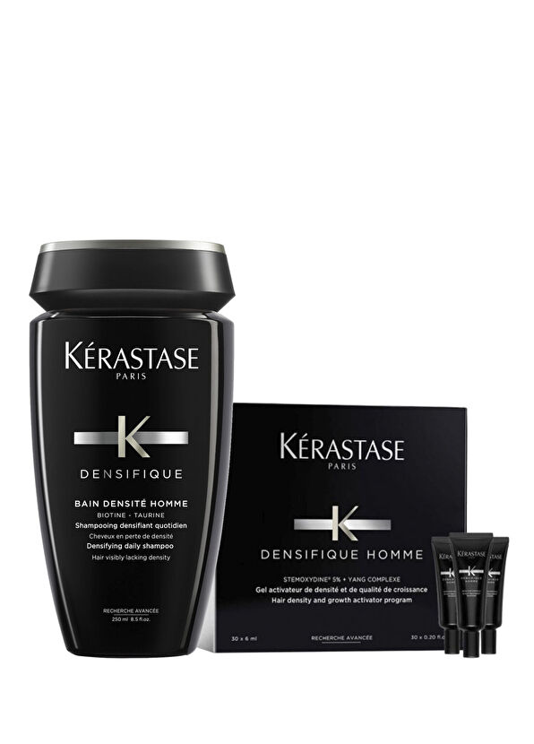 Kerastase Densifique Homme Erkekler İçin Yoğunlaştırıcı Şampuan 250 ml + Bakım Kürü 30 x 6 ml 2'li Set - 1