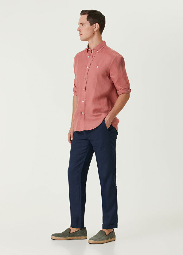 Beymen Club Comfort Fit Koyu Pembe Keten Gömlek - 3