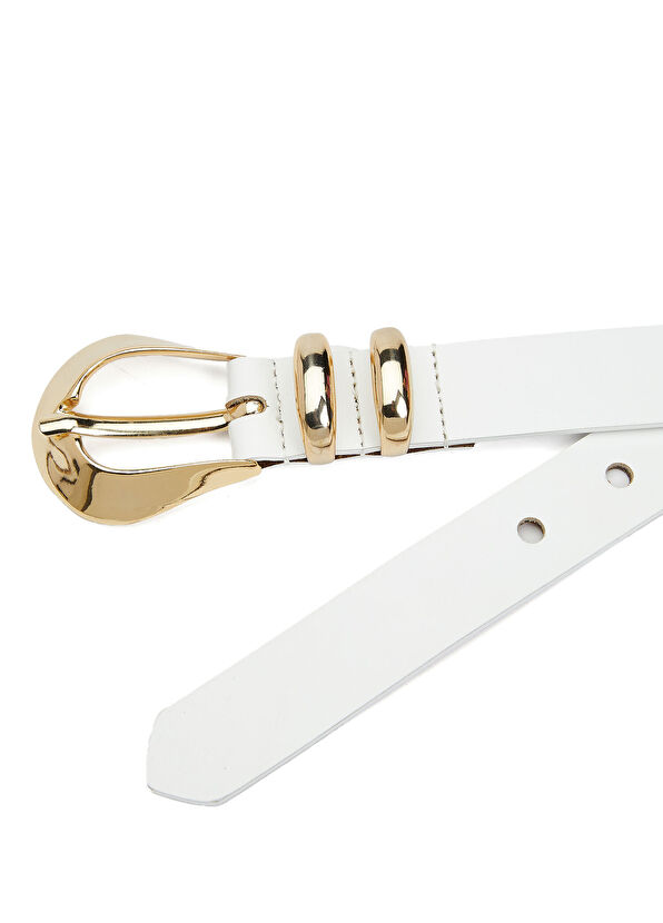 Beymen Club Beyaz Kadın Deri Kemer - 4