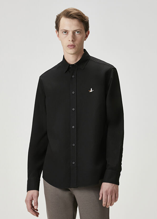 Beymen Club Comfort Fit Black Textured Shirt - 3