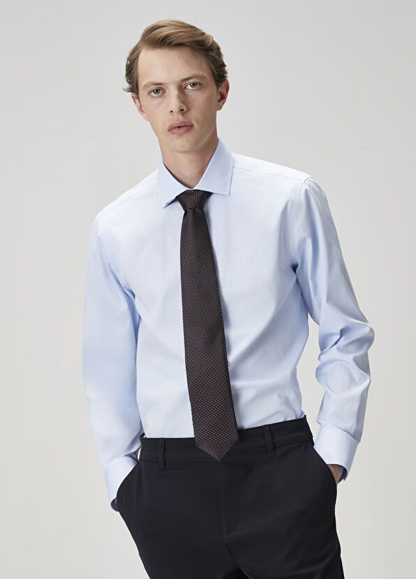 Beymen Club Slim Fit Dark Blue Non-Iron Oxford Shirt - 2