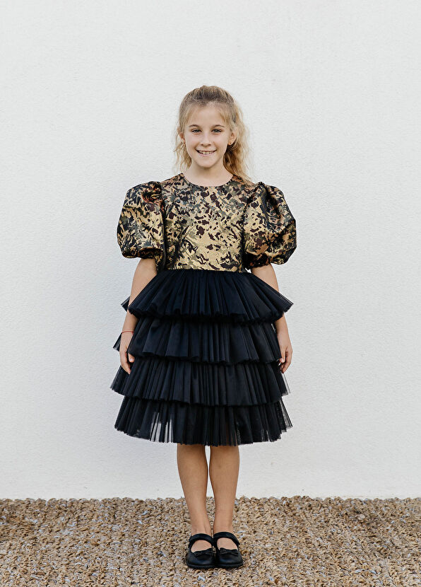 Lullmom Black Girl's Taffeta Dress - 3