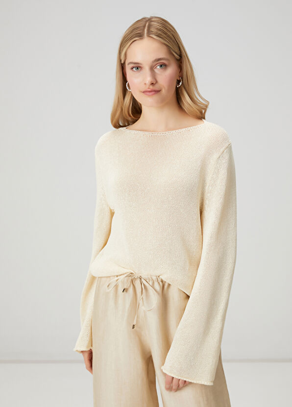 Beymen Club Light Beige Sheer Sweater - 1