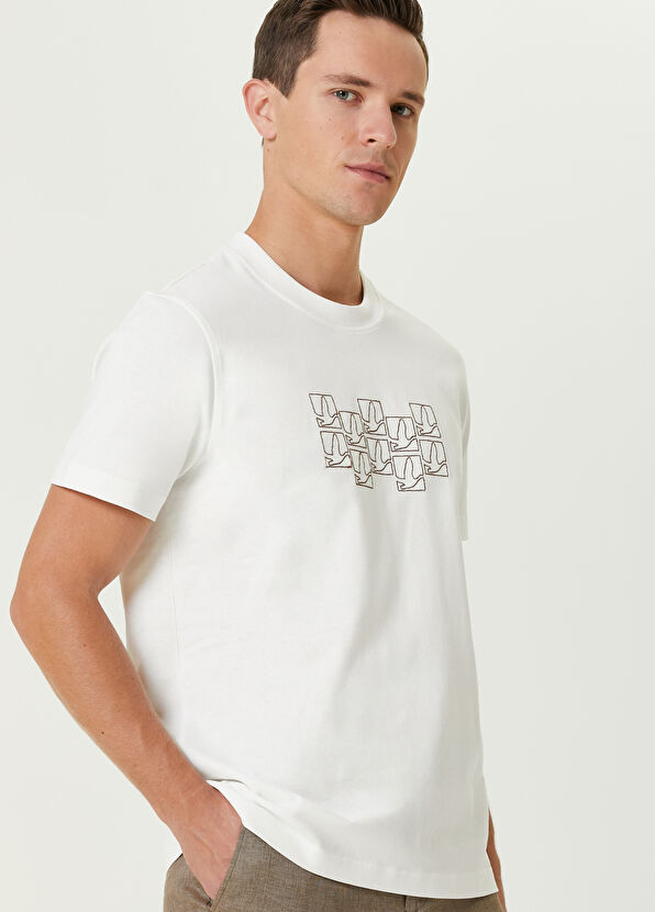Beymen Club Beyaz Küçük Kaz Nakışlı T-shirt - 2