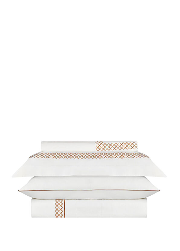 Rumija Home Verona White Cotton Satin Double Duvet Cover Set 200 x 220 cm - 1