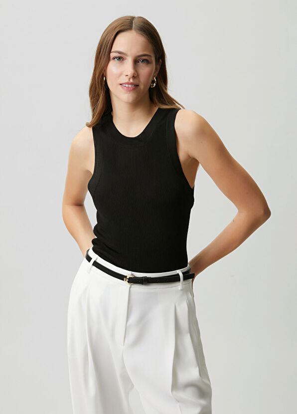 Beymen Club Black flush basic knitwear tank top - 1