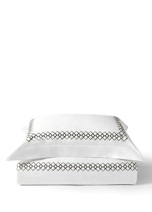 Ren Home Terjalin Nimbus Gri Nakışlı Pamuk Saten Çift Kişilik Nevresim Takımı 200 x 220 cm - 1