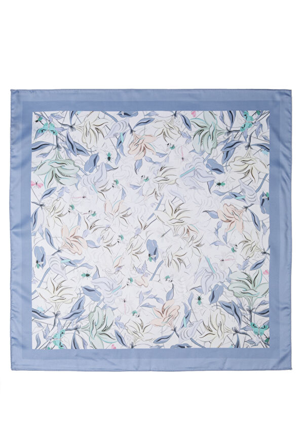 Beymen Club Blue And White Patterned Women's Scarf - 1