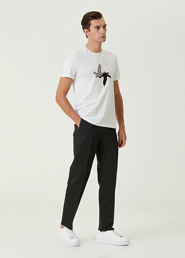 Beymen Club Beyaz Çift Kaz Nakışlı T-shirt - 4