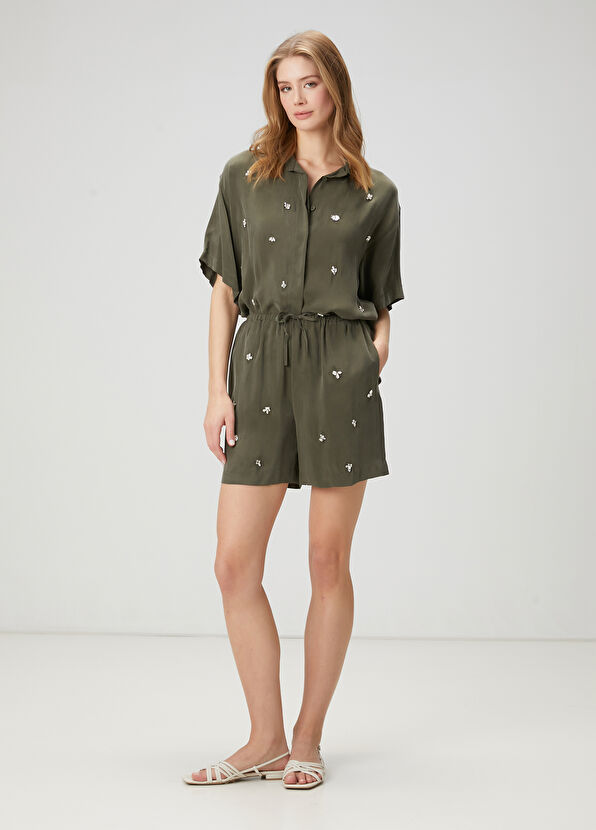 Beymen Club Khaki Stone Accessory Shorts - 2