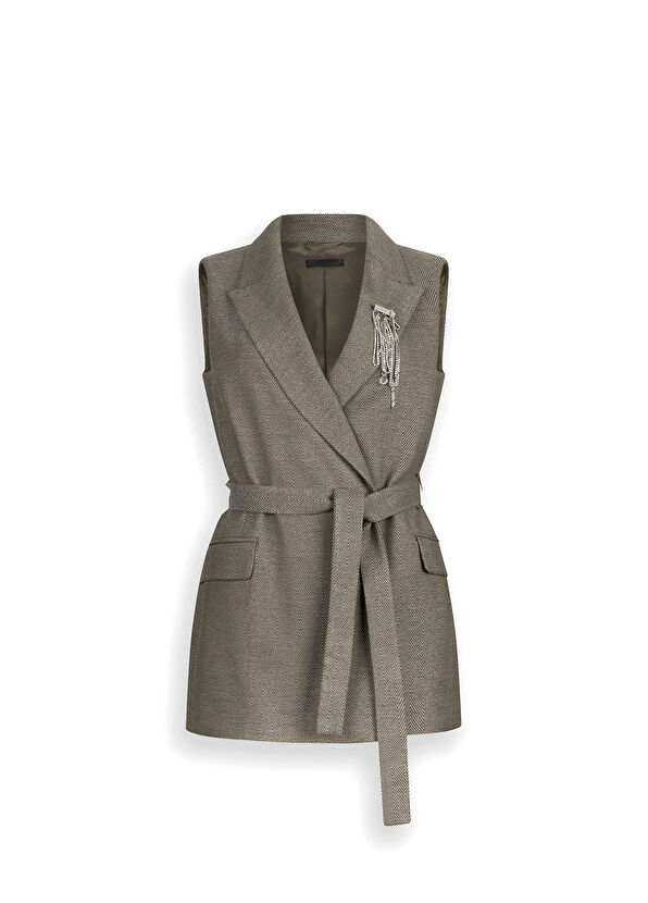 Liu Jo Antrasit Kemerli Kadın Yelek - 1