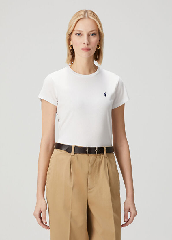 Beyaz Logo Detaylı T-shirt - Görsel 2