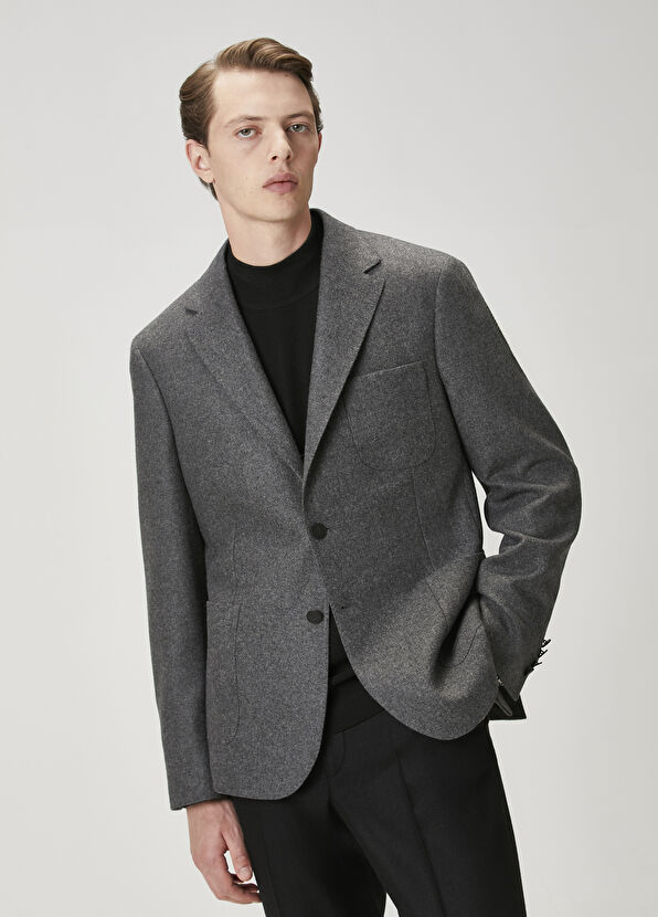 Beymen Club Antrasit Melanj Yün Kaşe Blazer - 1