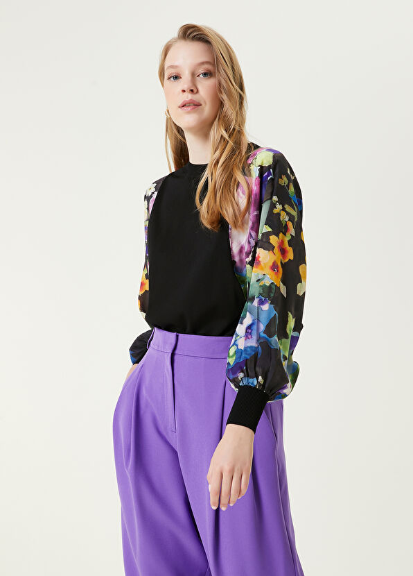 Beymen Club Siyah Gül Desenli Kazak - 1