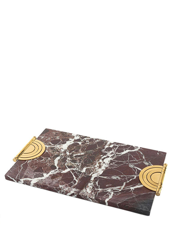 Mikasa Moor Gold Detaylı Bordo Mermer Tepsi 45x22x2 cm - 2