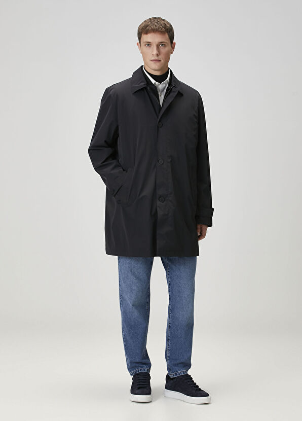 Lacivert İç Yelek Detaylı Pardösü - Görsel 5