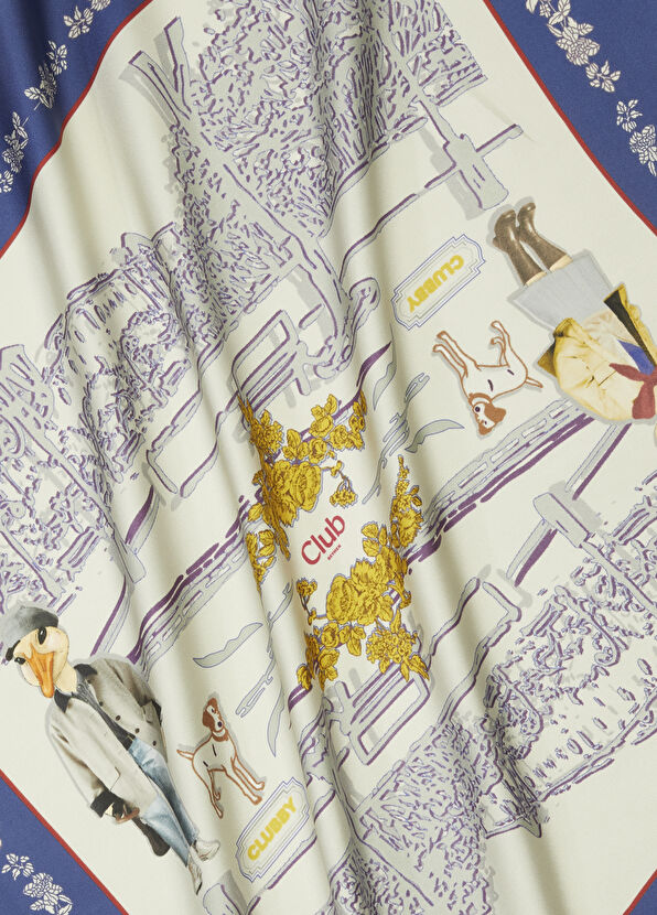 Beymen Club Clubby Indigo İpek Eşarp - 4