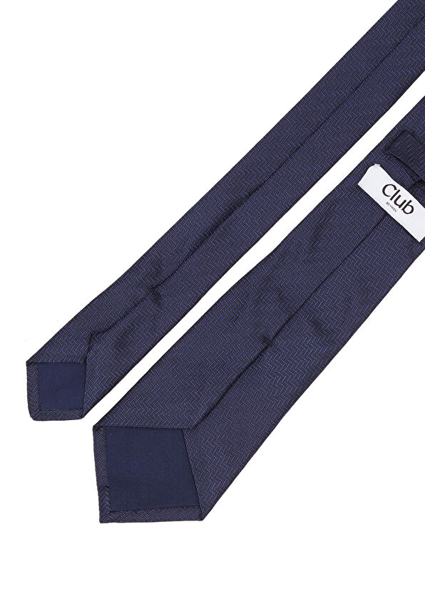 Beymen Club Navy Blue Herringbone Pattern Men's Silk Tie - 2