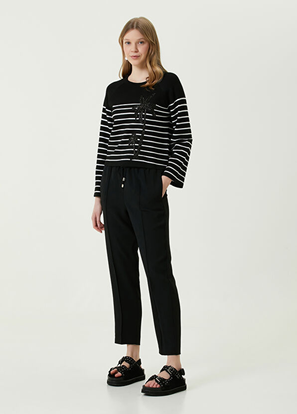 Beymen Club Black Ribbed Pajama Pants - 1