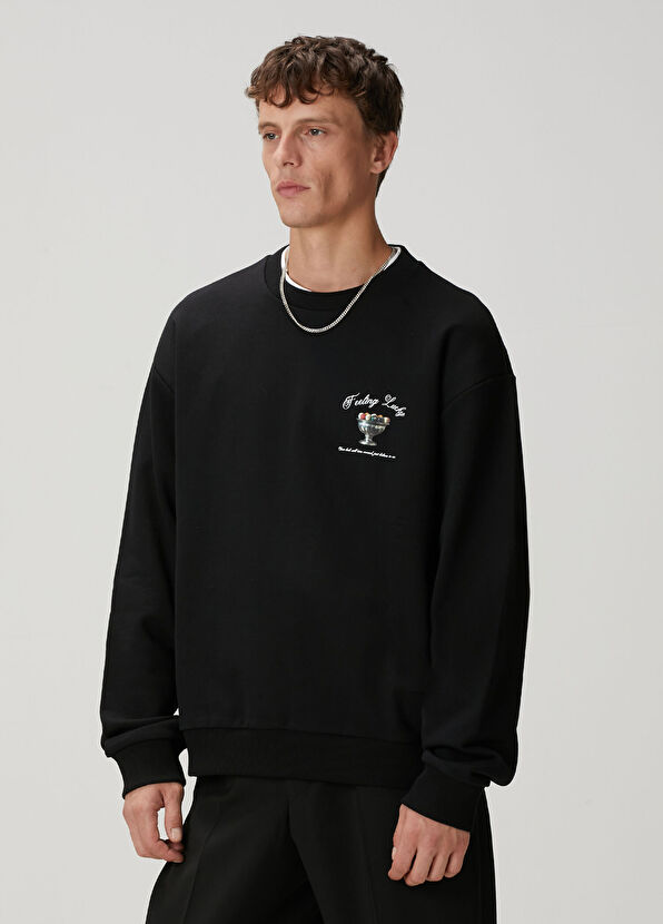 Academia Siyah Bilardo Baskılı Sweatshirt - 4