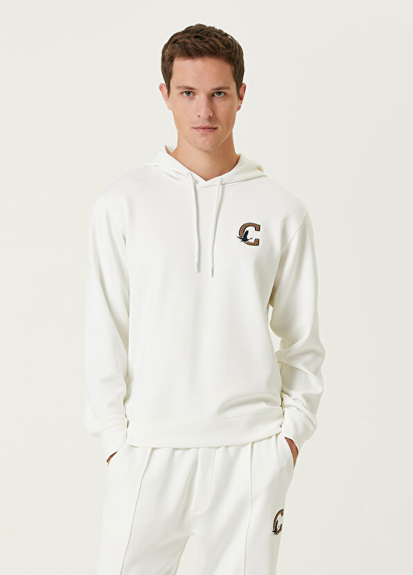 Beymen Club Beyaz Kapüşonlu Kazlı Logo Detaylı Sweatshirt - 1