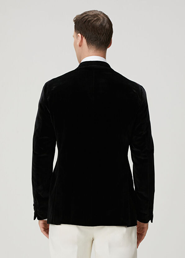 Isaia Black Double-Breasted Corduroy Tuxedo Jacket - 4