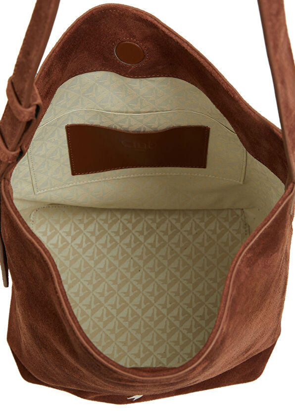 Beymen Club Flotter Bordo Kadın Süet Omuz Çantası - 4