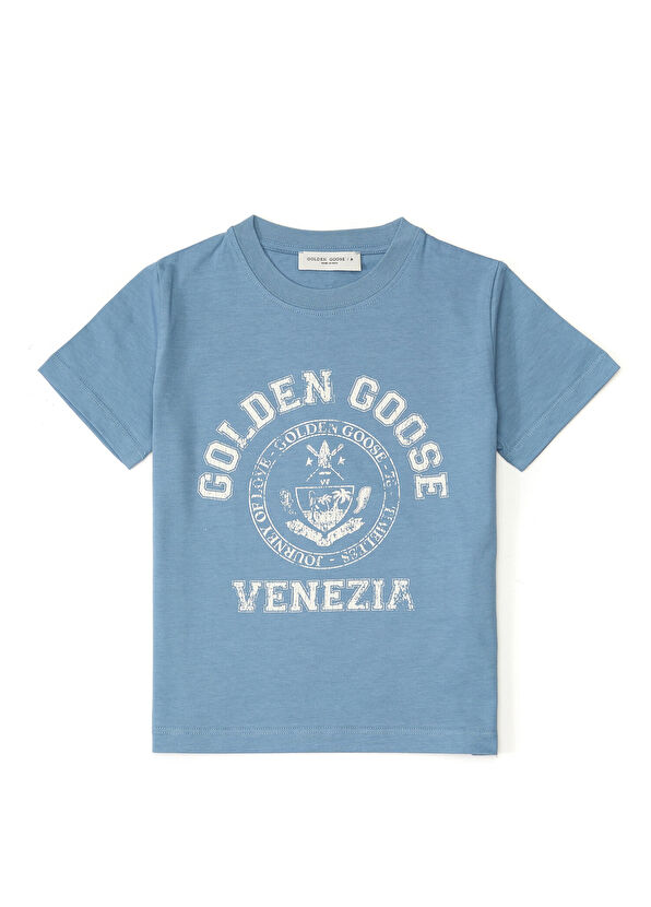Golden Goose Mavi Erkek Çocuk T-shirt - 1