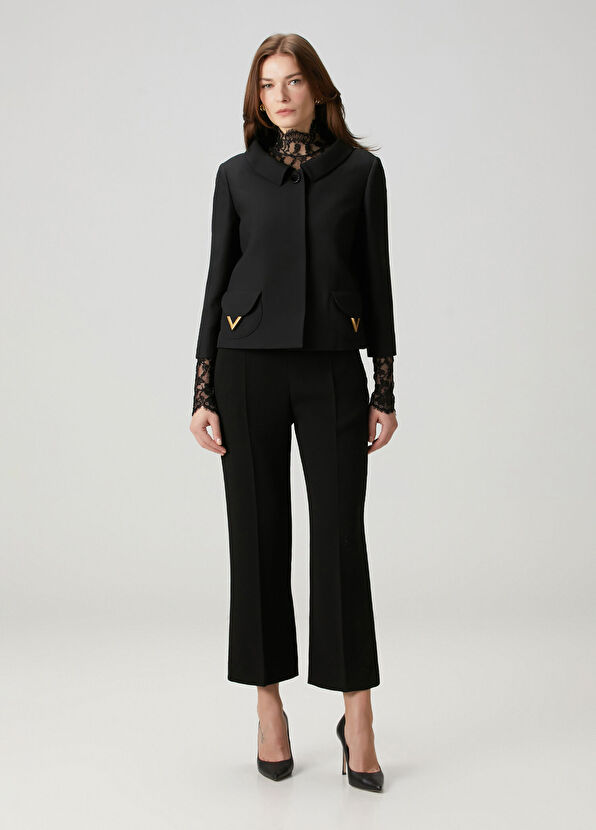 VGold Siyah Yün Ceket - Görsel 4