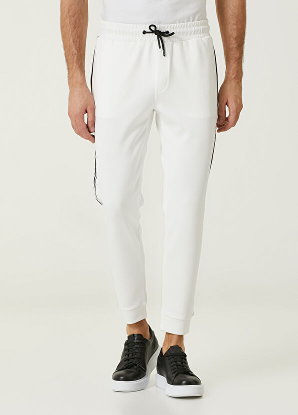 Beymen Club Beyaz Kaz Çizgi Detaylı Scuba Jogger Eşofman Altı - 2